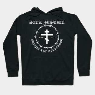 Isaiah 1:17 Seek Justice Defend The Oppressed Metal Hardcore Punk Pocket Hoodie